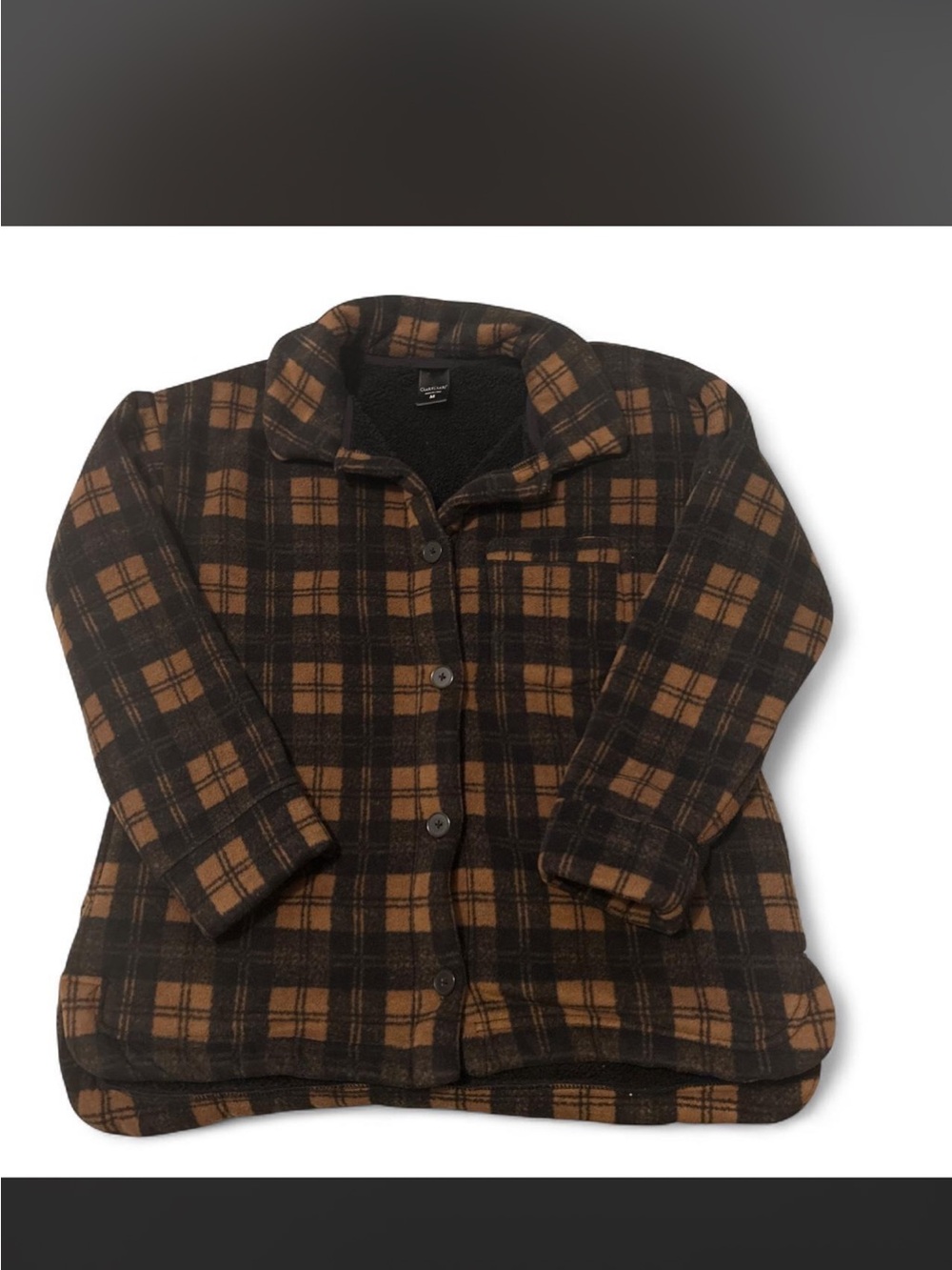 Cuddl Duds Brown & Black Plaid Teddy Jacket